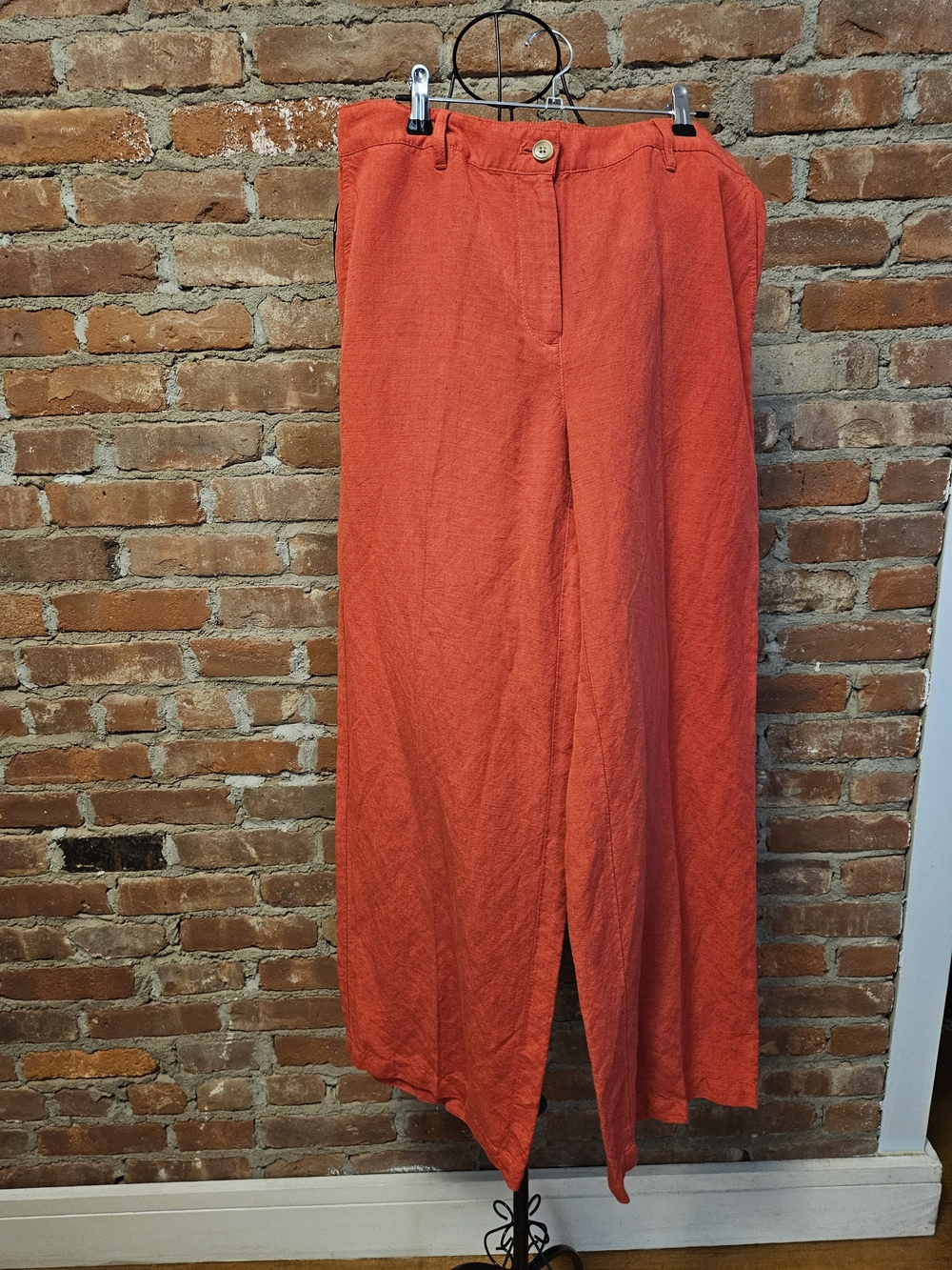 J. Jill Orange Cotton Linen Wide-Leg Pants Size 12 NWT